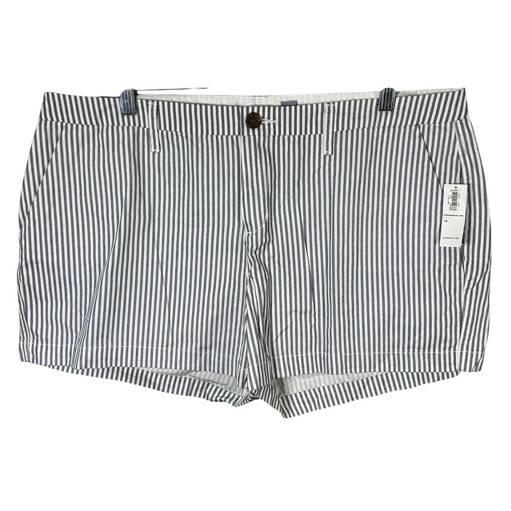 Old‎ Navy Women's Striped Seersucker Shorts Size 14 Blue White Casual Summer New